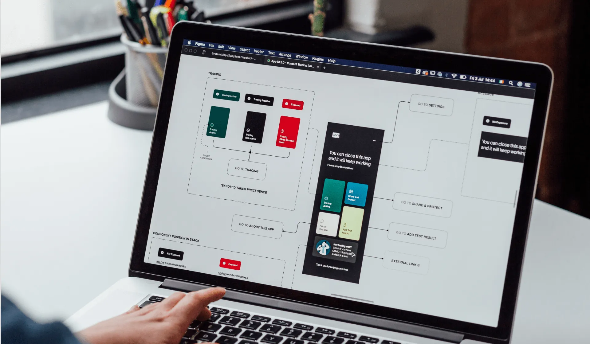 COVIDCare NI app screens